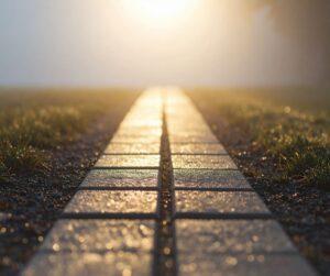 שביל מואר באור רך המסמל דרך מתמשכת בתהליך החלמה